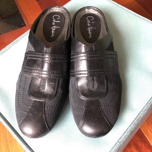 Cole Haan slip on black leather shoe - EUC